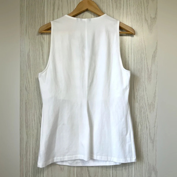 NIC & Zoe Line Up V-Neck Tank Top WHITE Size L NWT - Picture 5 of 5